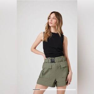 Belted Paperbag Cargo Shorts